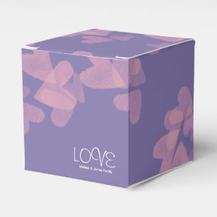 Watercolor Hearts Floating Pink Purple Love  Favor Boxes
