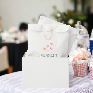 Watercolor Hearts Girl Babies are Sweet Favor Bag