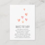 Watercolor Hearts Girl Baby Shower Books for Baby Enclosure Card