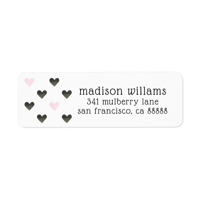 Watercolor Hearts | Girl Power Pattern I Label (Front)