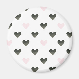 Watercolor Hearts Girl Power Pattern I Magnet