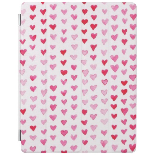 Watercolor Hearts iPad Smart Cover (Front)