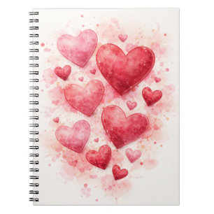 Watercolor Hearts Journal