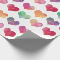 Pretty White Hearts Pattern Illuminating Yellow Wrapping Paper