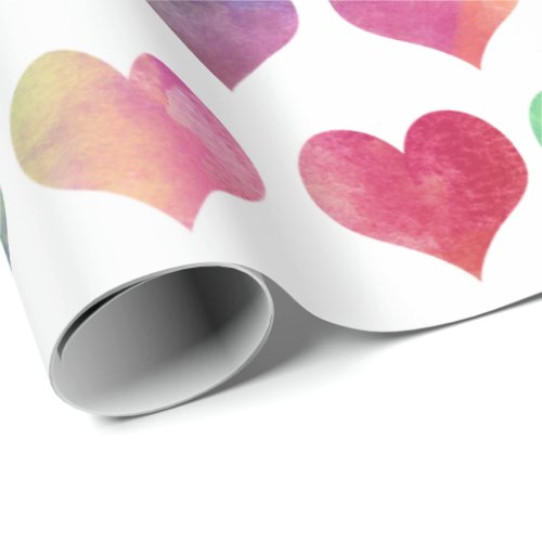 Watercolor Hearts _ Love Wrapping Paper