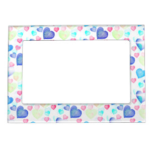 Watercolor Hearts Magnetic Frame