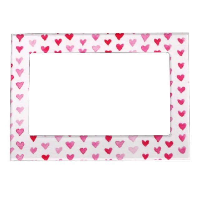 Watercolor Hearts Magnetic Picture Frame (Front)