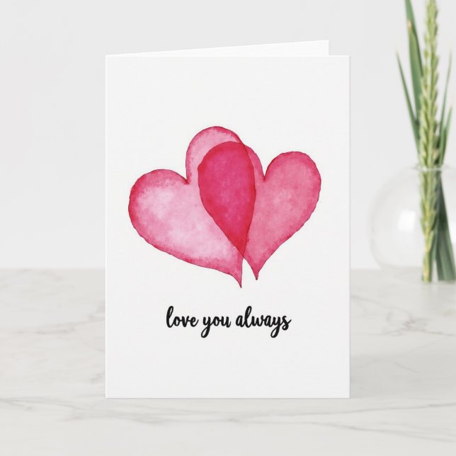 Watercolor Hearts Mothers Day Card (Front)