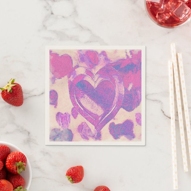 Watercolor hearts napkins (Insitu)