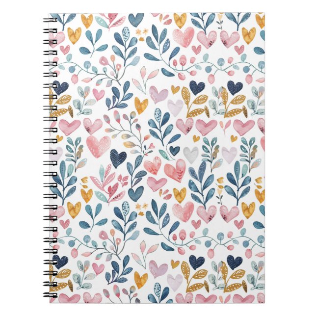 Watercolor hearts notebook (Front)