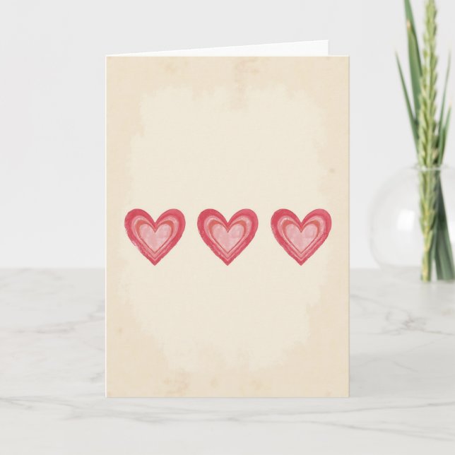 Watercolor Hearts Pattern Card (Front)