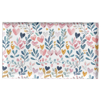Watercolor hearts place card holder