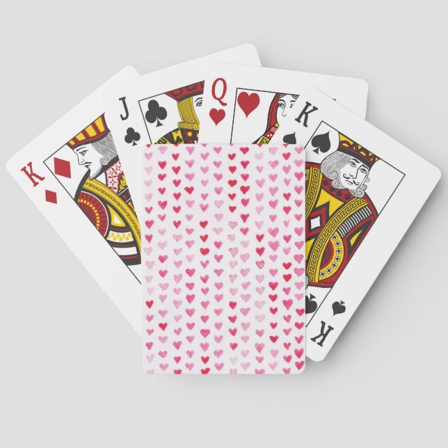 Watercolor Hearts Poker Cards (Back)