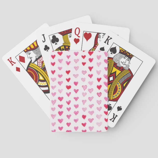 Watercolor Hearts Poker Cards (Back)