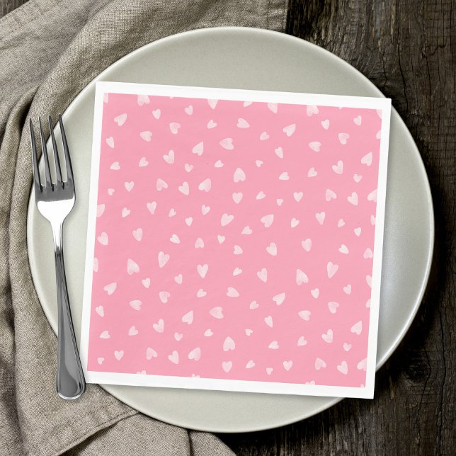 Watercolor hearts - polished pink napkins (Creator Uploaded)