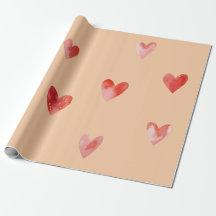 Watercolor Hearts Seamless Pattern