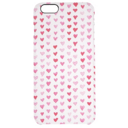 Watercolor Hearts Clear iPhone 6 Plus Case