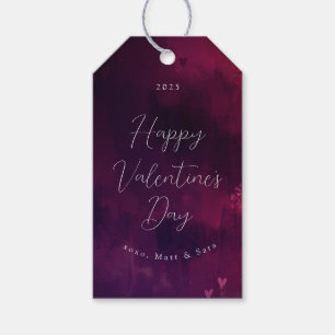 Watercolor Hearts Valentine Favor or Gift Tag
