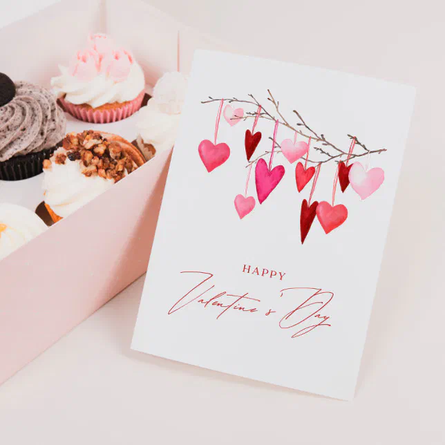 Watercolor Hearts Valentine's Day Holiday Card | Zazzle