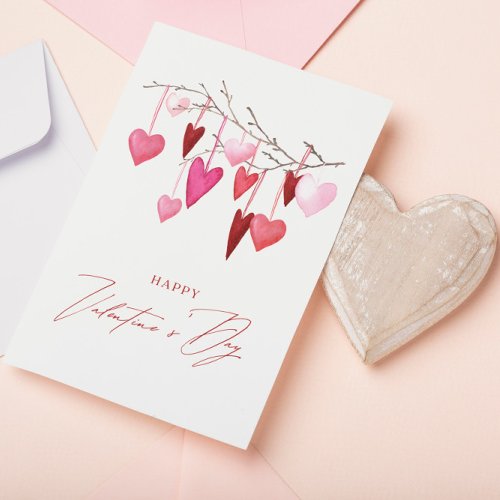 Watercolor Hearts Valentines Day  Postcard