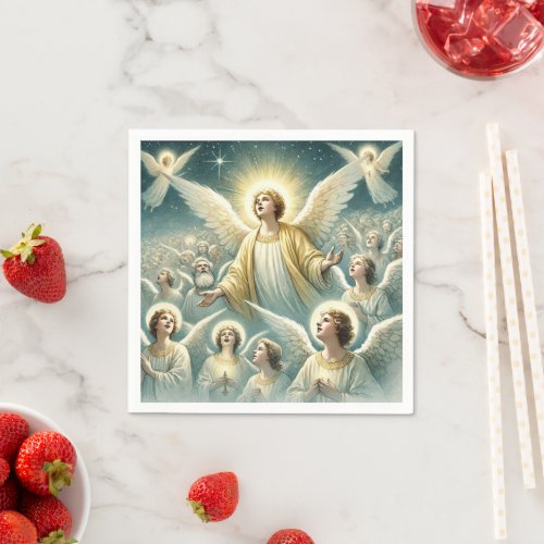 Watercolor Heavenly Host of Angels Decoupage Napkins