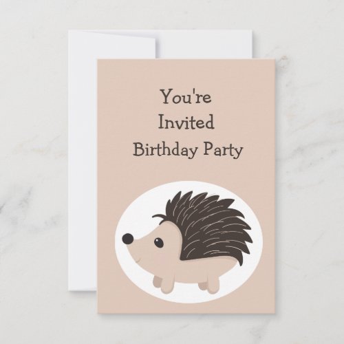Watercolor Hedgehog Animal BIRTHDAY Fun PARTY Invitation