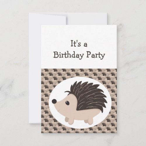 Watercolor Hedgehog Animal BIRTHDAY Fun PARTY Invitation