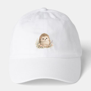 Watercolor Hedgehog Garden Illustration Hat