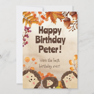 Watercolor hedgehog Happy Birthday Greeting Card