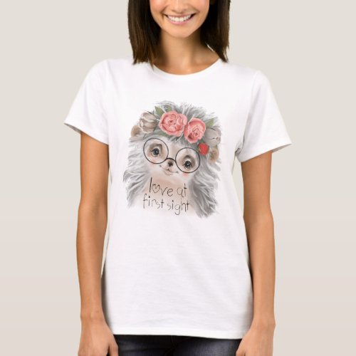 Watercolor Hedgehog T_Shirt