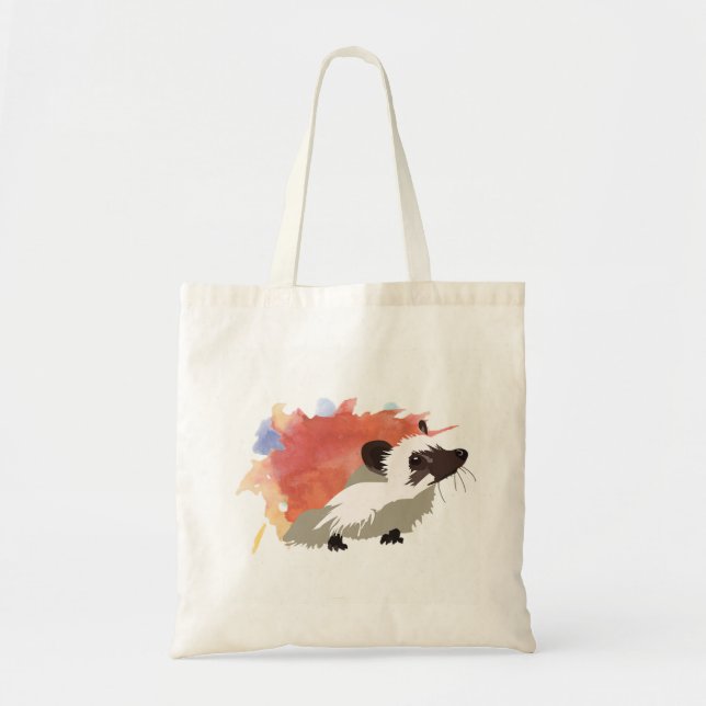 Watercolor Hedgehog Tote Bag (Front)