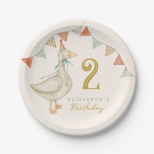 Watercolor Hello Baby Duck Toys  Birthday Paper Plates