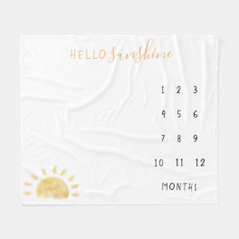 Watercolor “Hello Sunshine” Baby Milestone Fleece