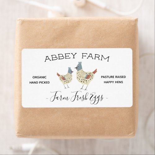Watercolor Hen Farm Fresh Egg Carton Label
