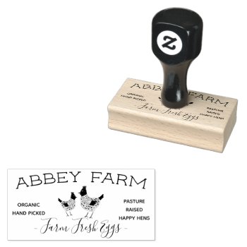 Watercolor Hen Farm Fresh Egg Carton Rubber Stamp by businessessentials at Zazzle