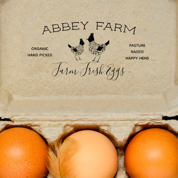 Watercolor Hen Farm Fresh Egg Carton Self-inking Stamp by businessessentials at Zazzle
