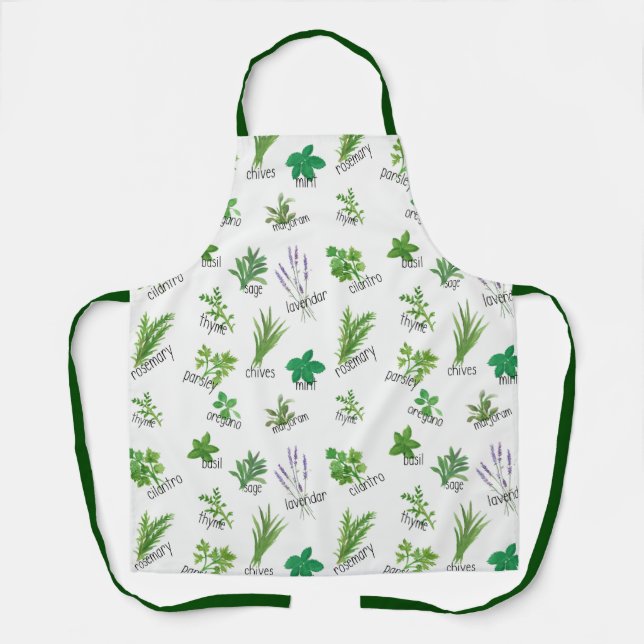 Watercolor Herb Apron (Front)