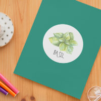 Watercolor Herb Basil Classic Round Sticker