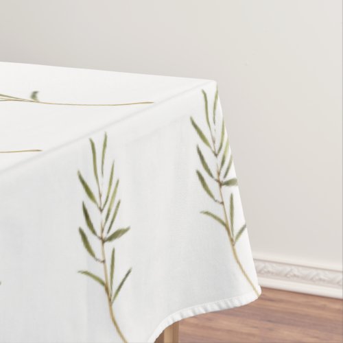 Watercolor Herb Leaves Thanksgiving Tablecloth