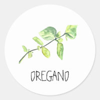 Watercolor Herb Oregano  Classic Round Sticker