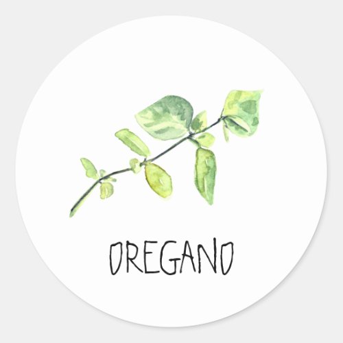 Watercolor Herb Oregano  Classic Round Sticker