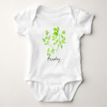 Watercolor Herb Parsley Illustration Baby Bodysuit