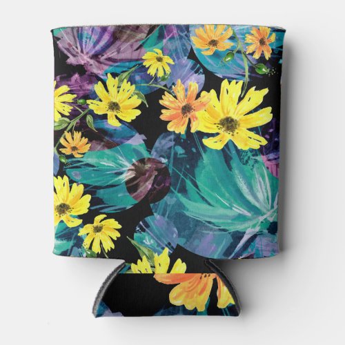 Watercolor Herbal Medley Creative Pattern Can Cooler