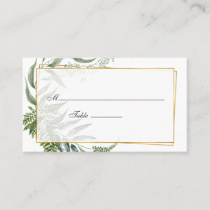 Watercolor Herbarium Geometric Wedding Place Card