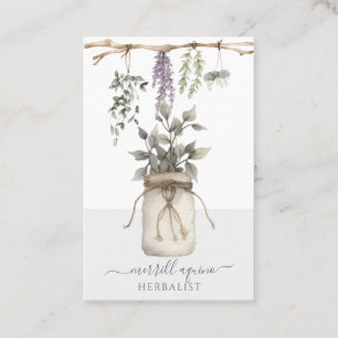 Watercolor Herbs Herbalist Plants Business Card