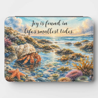 Watercolor Hermit Crab Exploring Tidepool Kindle Cover