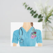Watercolor Hero Nurse Postcard (Standing Front)