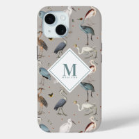 Watercolor Heron Bird Egret Nature Monogrammed