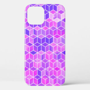 Watercolor hexagon illustration pattern iPhone 12 case