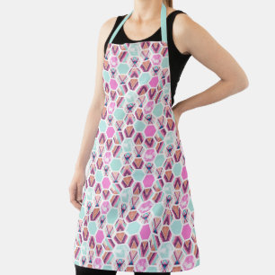 Watercolor Hexagon Pattern Apron